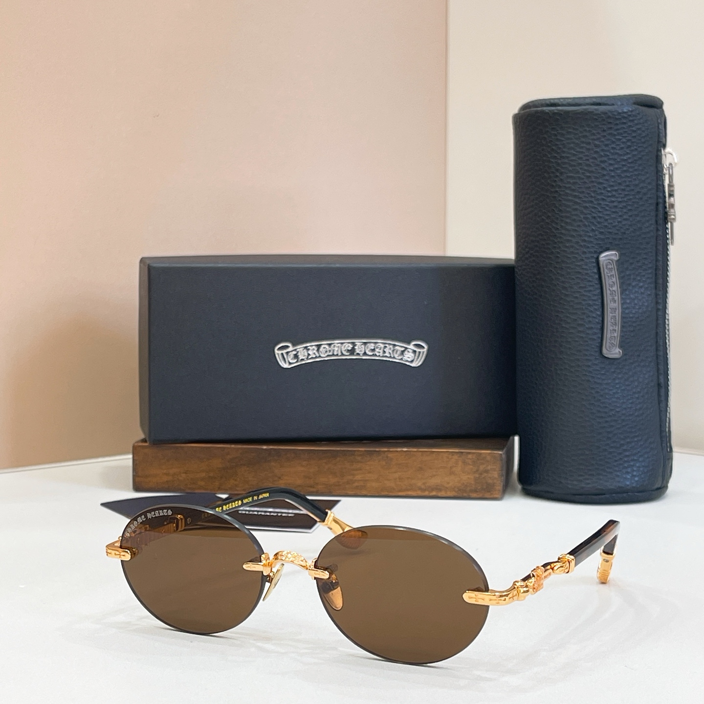 Chrome Hearts Sunglasses Metal Round Rimless