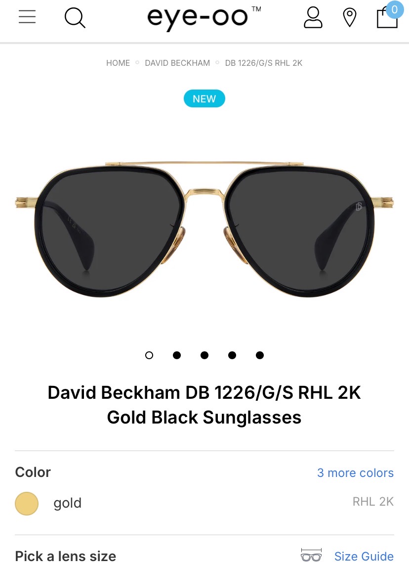 Unknown DAVID BECKHA* MODEL：DB 1226/S SIZE：57口18-145