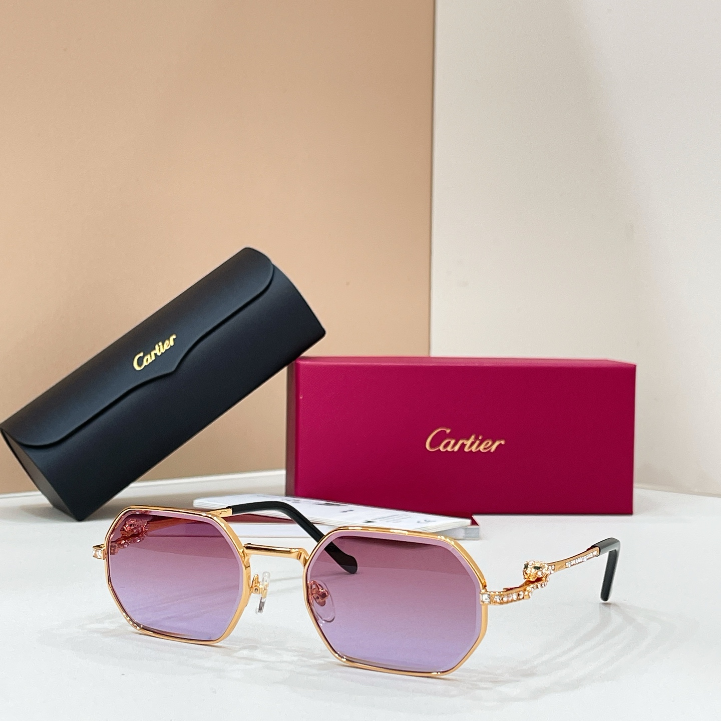 Cartier Cartie* MODEL：CT0728S SIZE:143 太阳镜14017046，变色片17020046