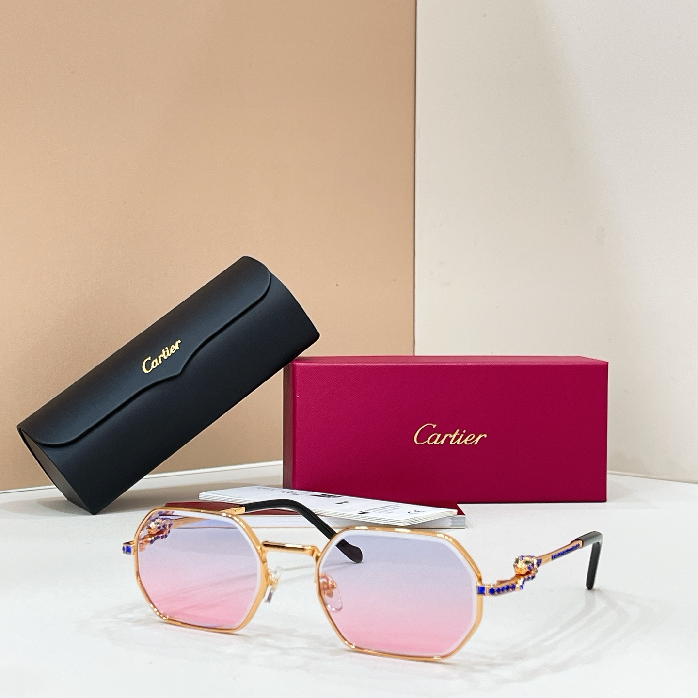 Cartier Cartie* MODEL：CT0728S SIZE:143 太阳镜14017046，变色片17020046