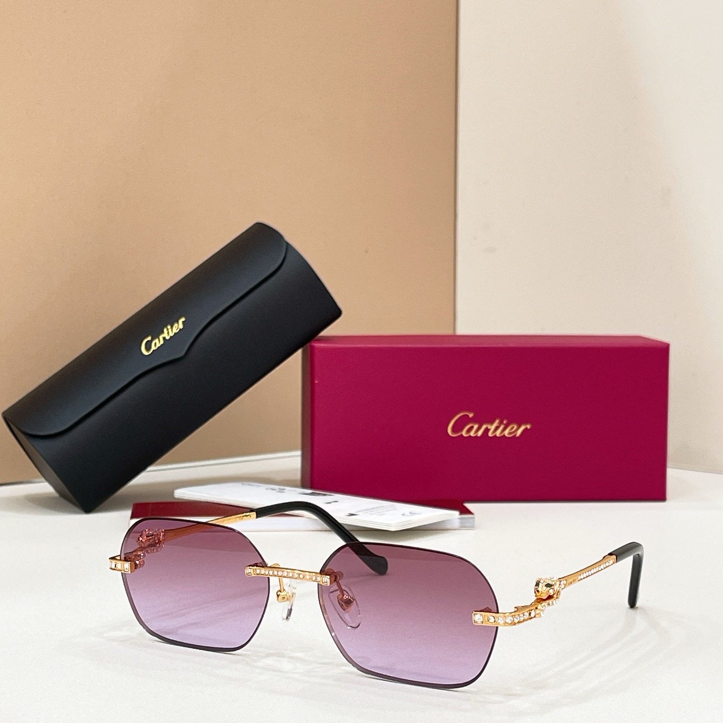 Cartier Cartie* MODEL：CT0726S SIZE:143 太阳镜14017043，变色片17020043