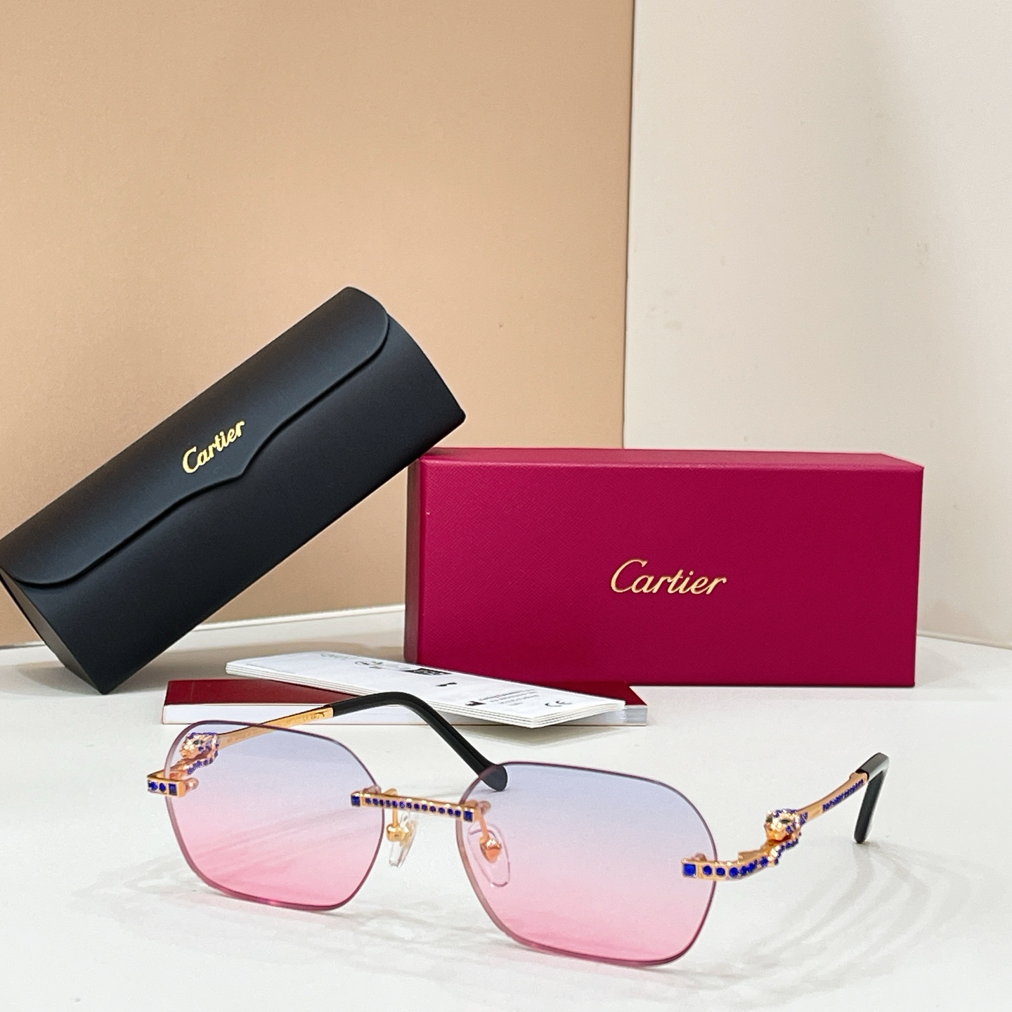 Cartier Cartie* MODEL：CT0726S SIZE:143 太阳镜14017043，变色片17020043
