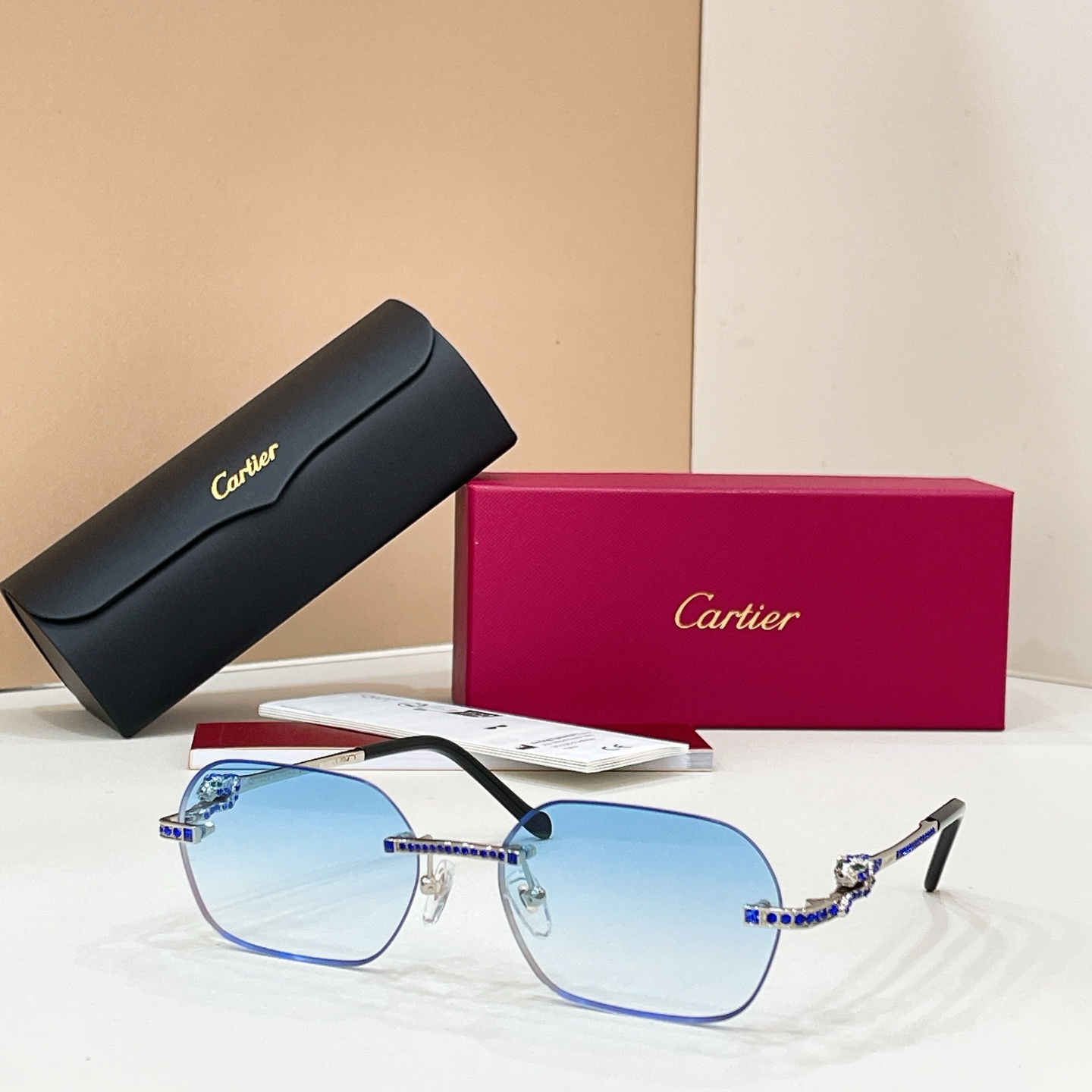 Cartier Cartie* MODEL：CT0726S SIZE:143 太阳镜14017043，变色片17020043