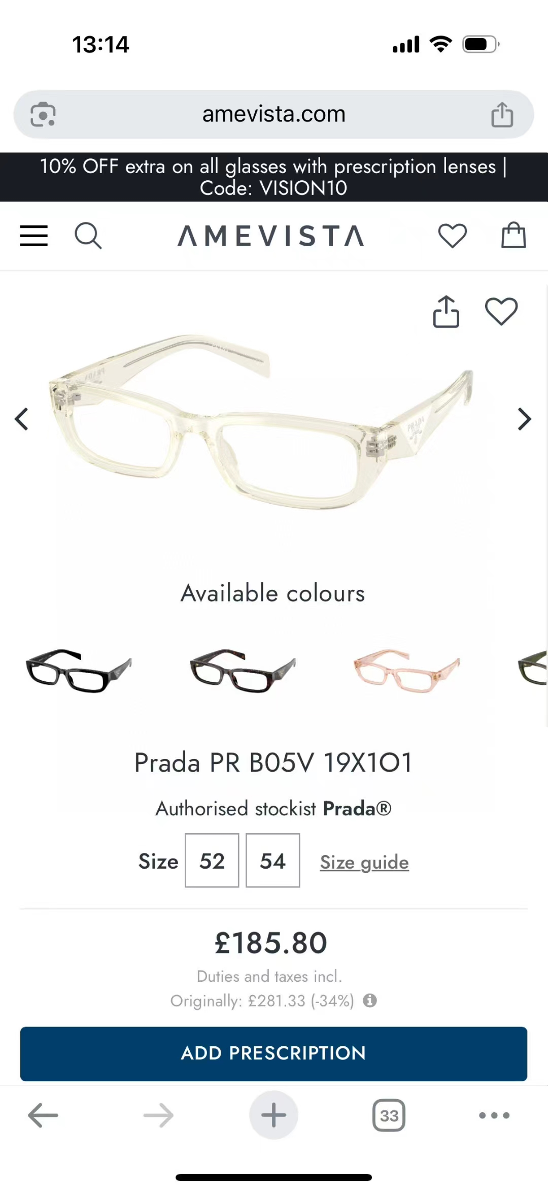 PRAD*🍂🍂🍂MODEL：VPR B05 🍂🍂🍂SIZE：54口19-145🍂🍂🍂高版本～～