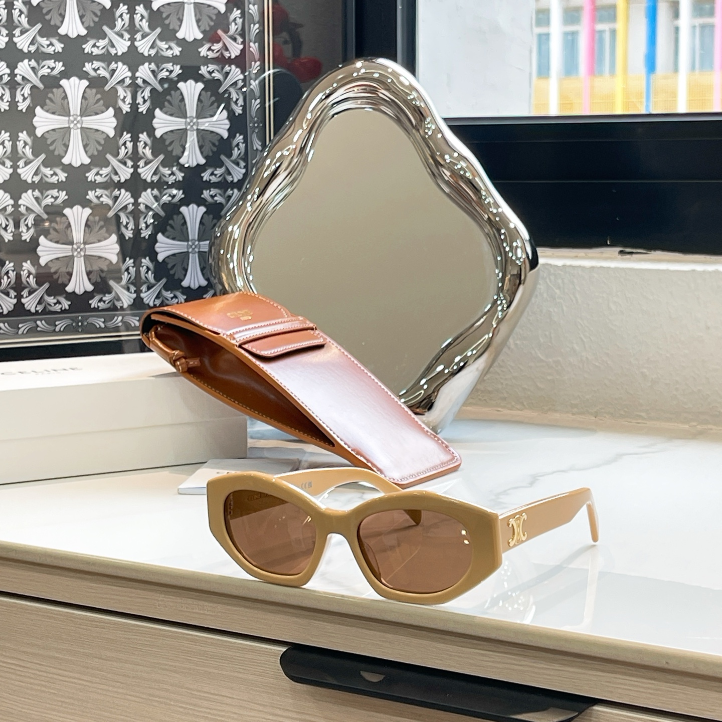 CELINE Sunglasses Acetate Cat Eye