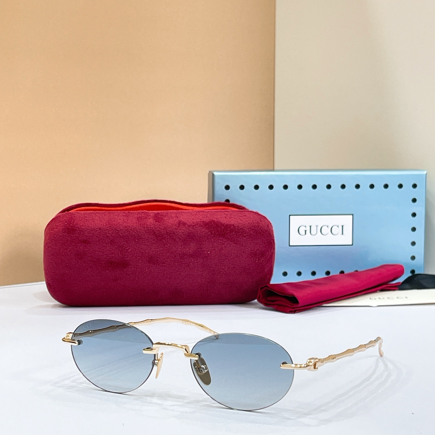 GUCCI Eyewear Metal Rimless Round