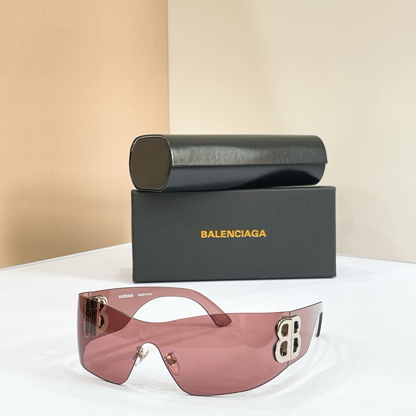 Balenciaga Sunglasses Frameless Pink Acetate