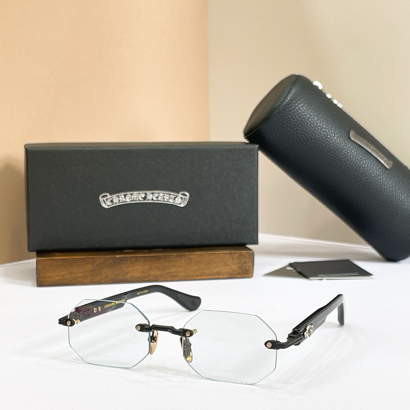 Chrome Hearts Rimless Metal Polygon Glasses