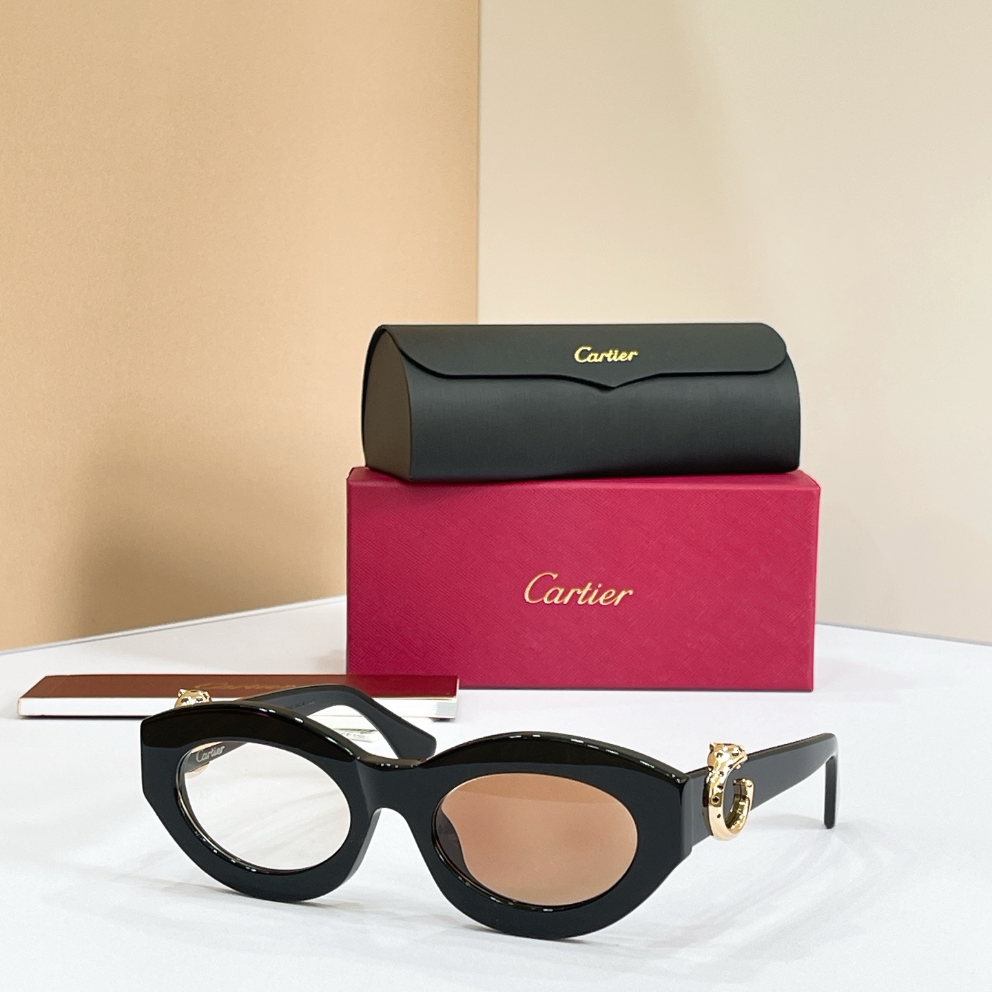Cartier CT0638S Sunglasses Acetate Oval Black