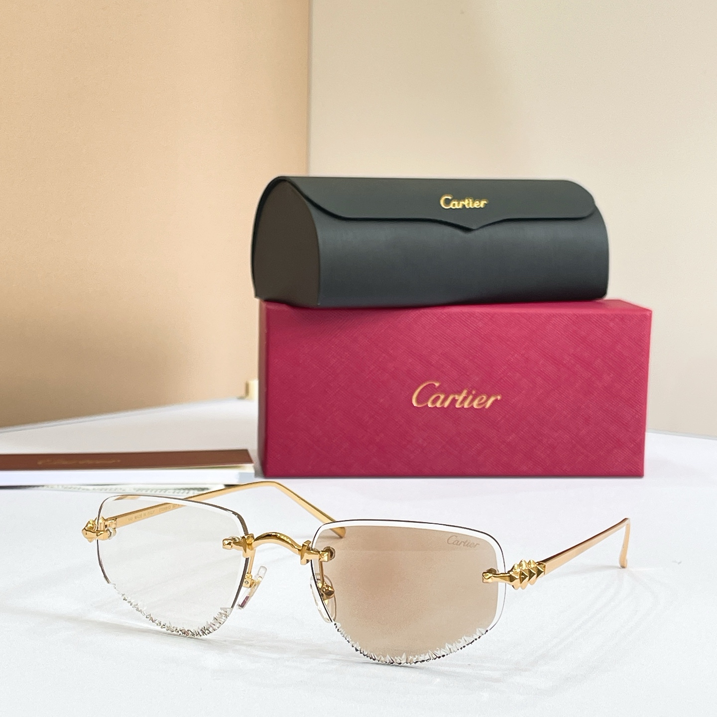 Cartier CT0681O Metal Rimless Square Eyeglasses