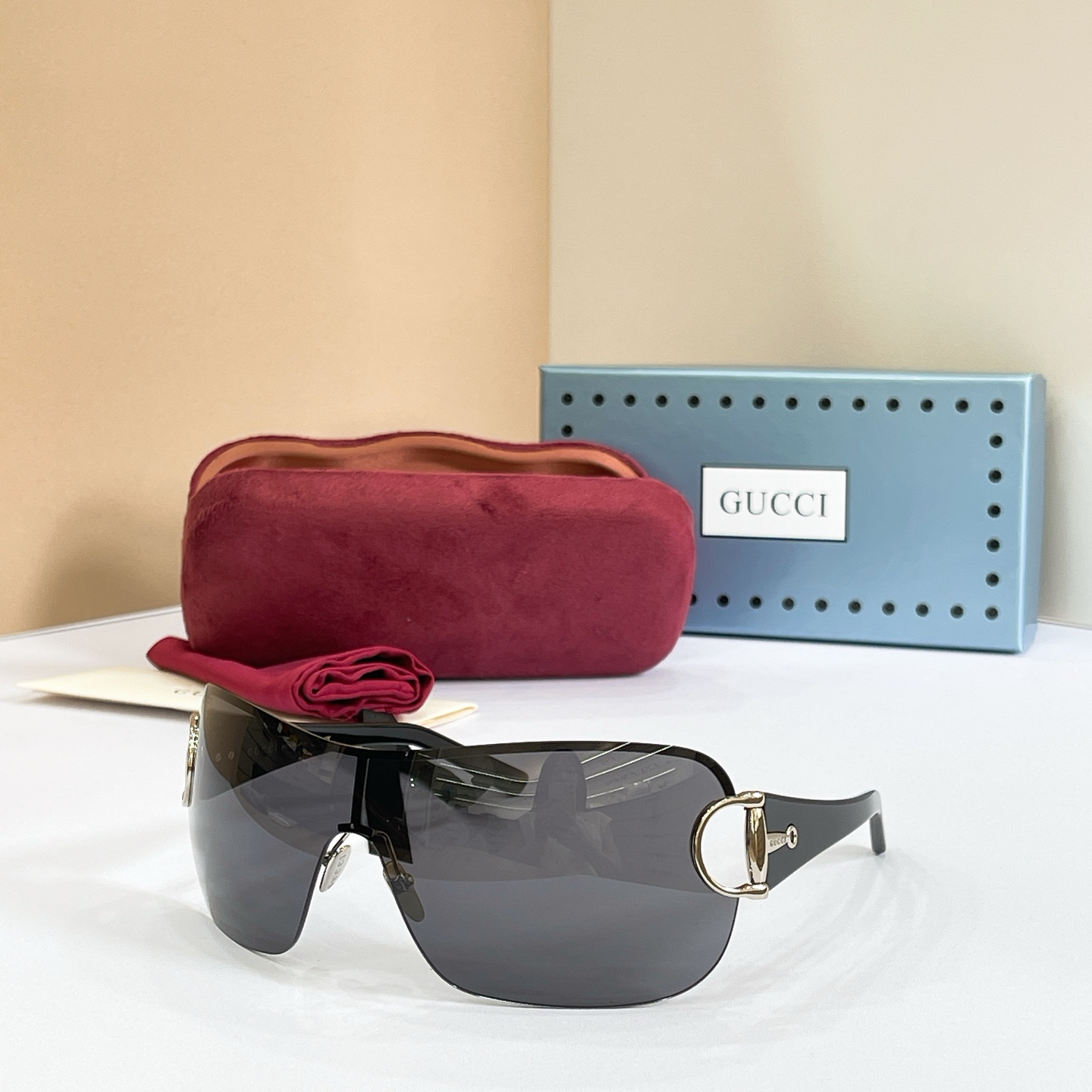 GUCCI Sunglasses Metal Rimless Horsebit