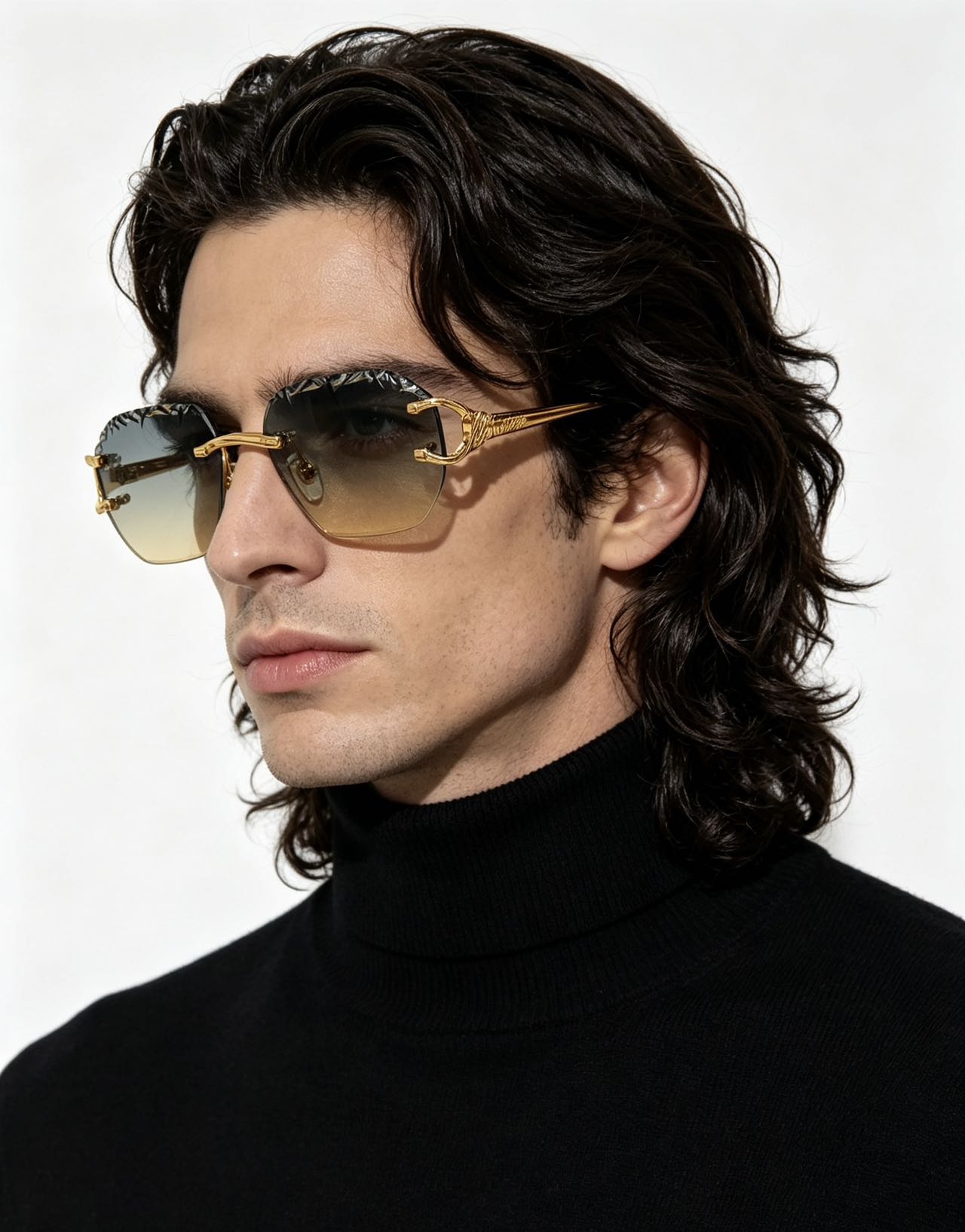 Cartier Rimless Hexagonal Sunglasses