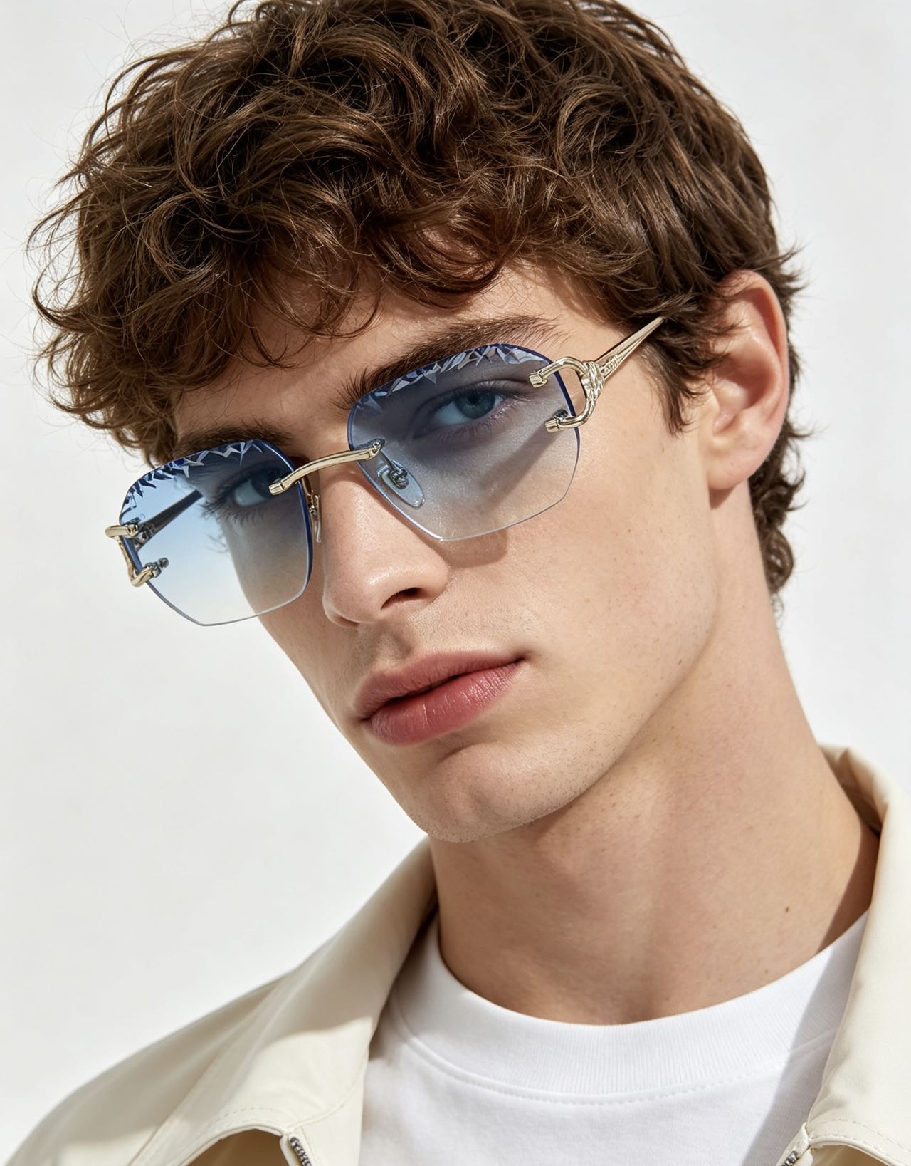 Cartier Rimless Hexagonal Sunglasses