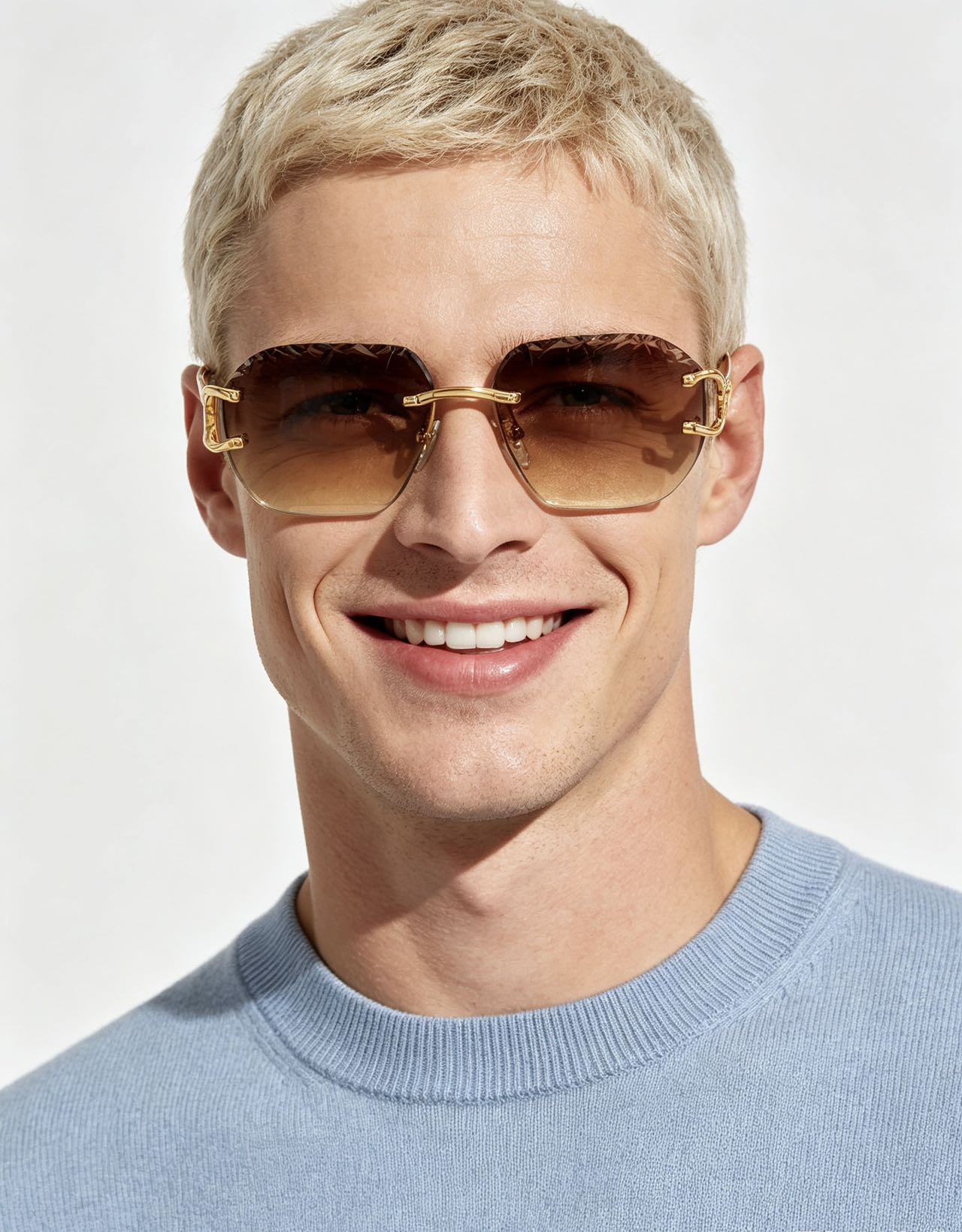 Cartier Rimless Hexagonal Sunglasses