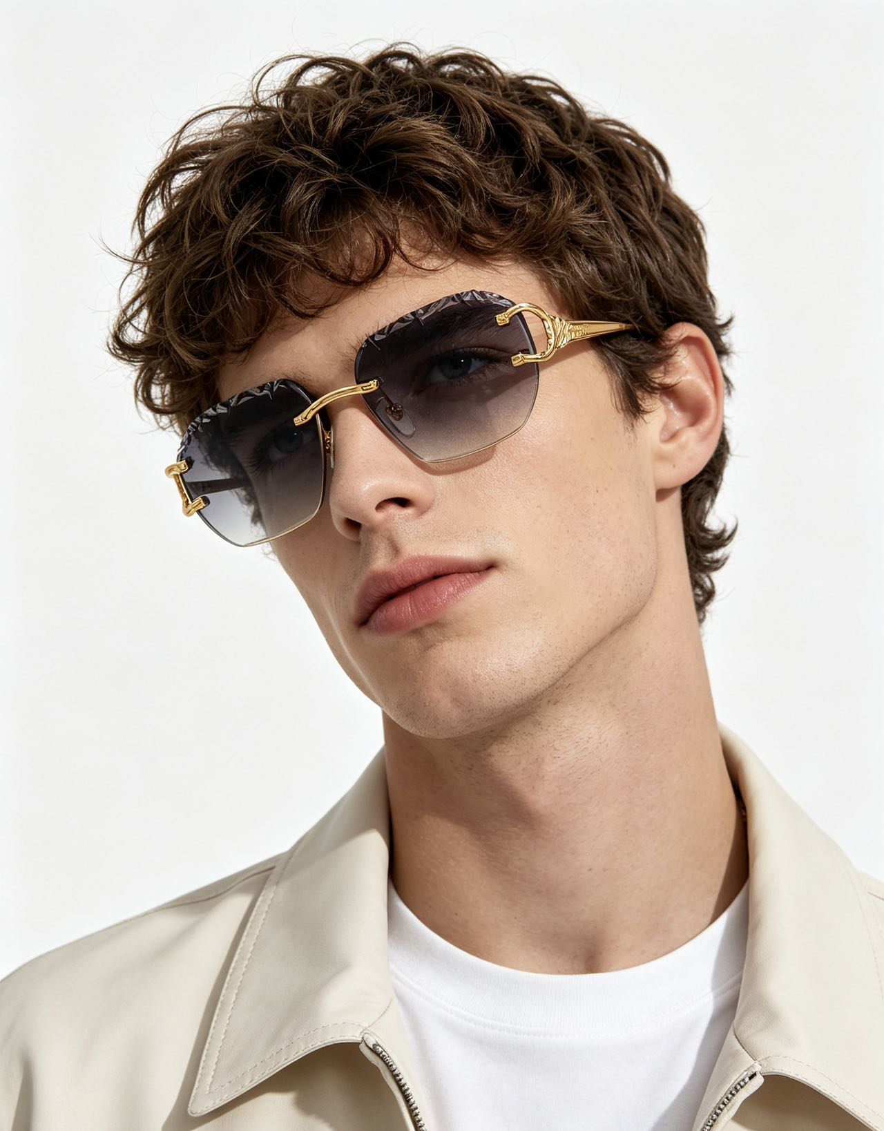 Cartier Rimless Hexagonal Sunglasses