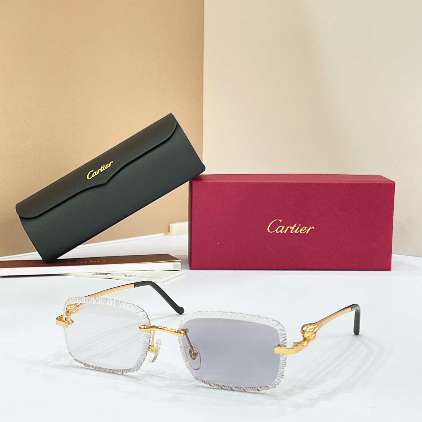 Cartier Rimless Metal Square Glasses