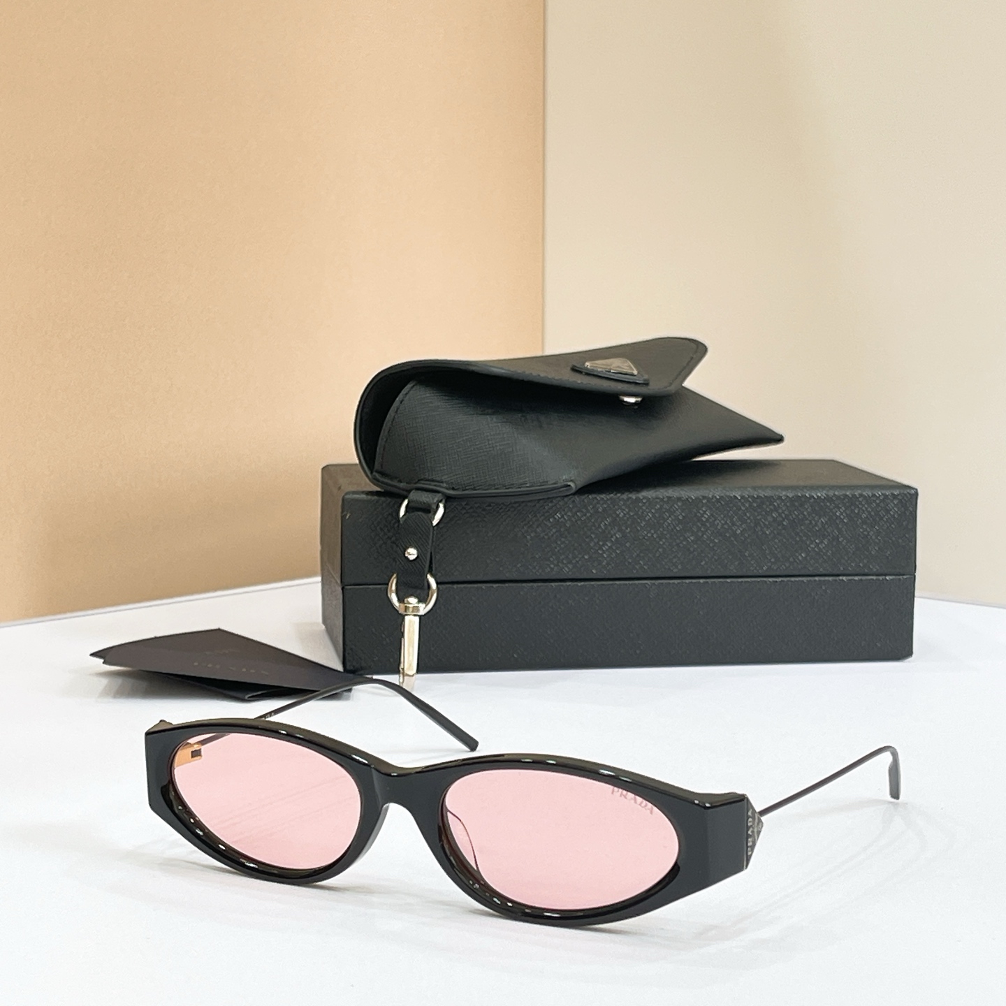 PRADA Sunglasses Acetate Cat Eye Pink Lenses