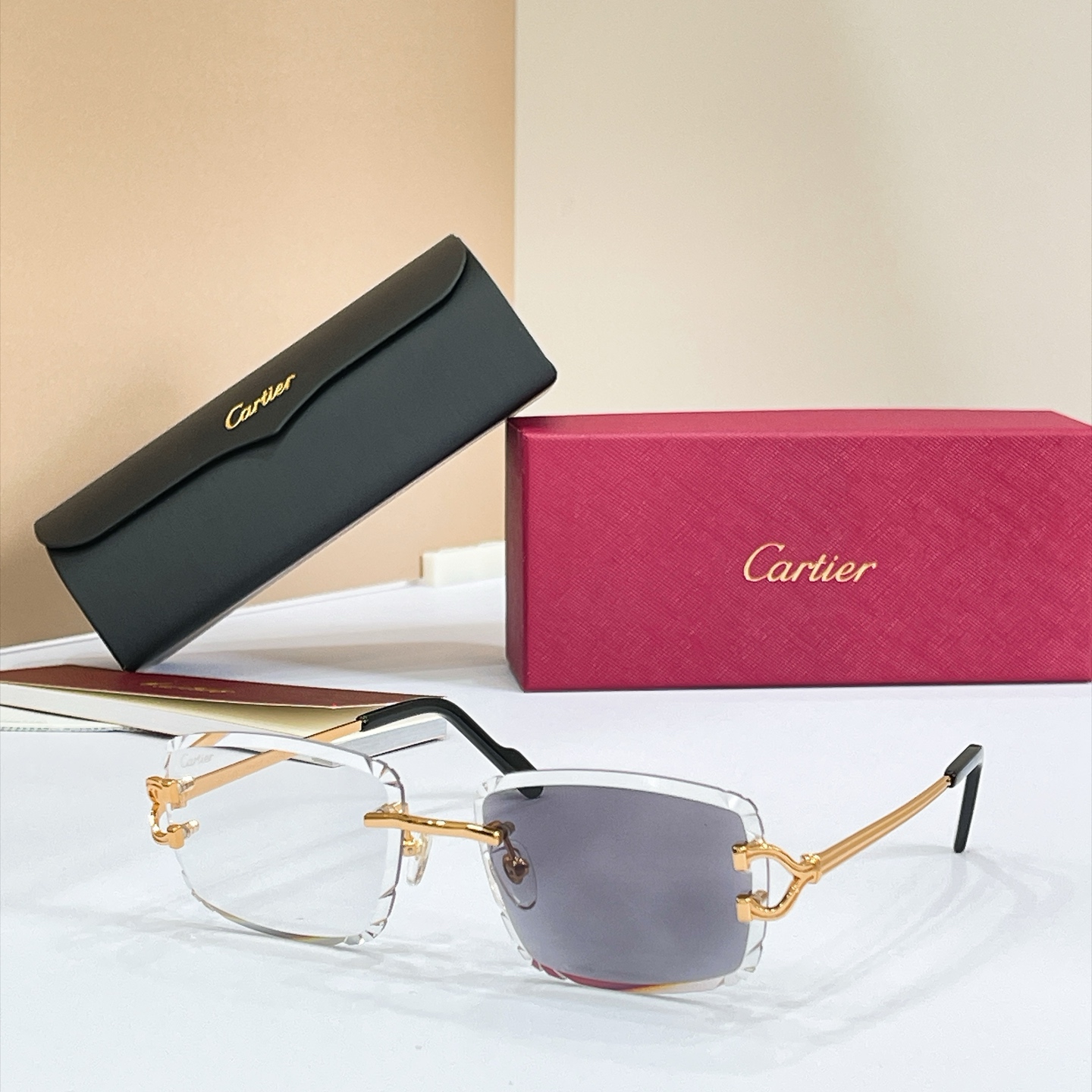 Cartier CT7414S Rimless Metal Trimmed Eyeglasses