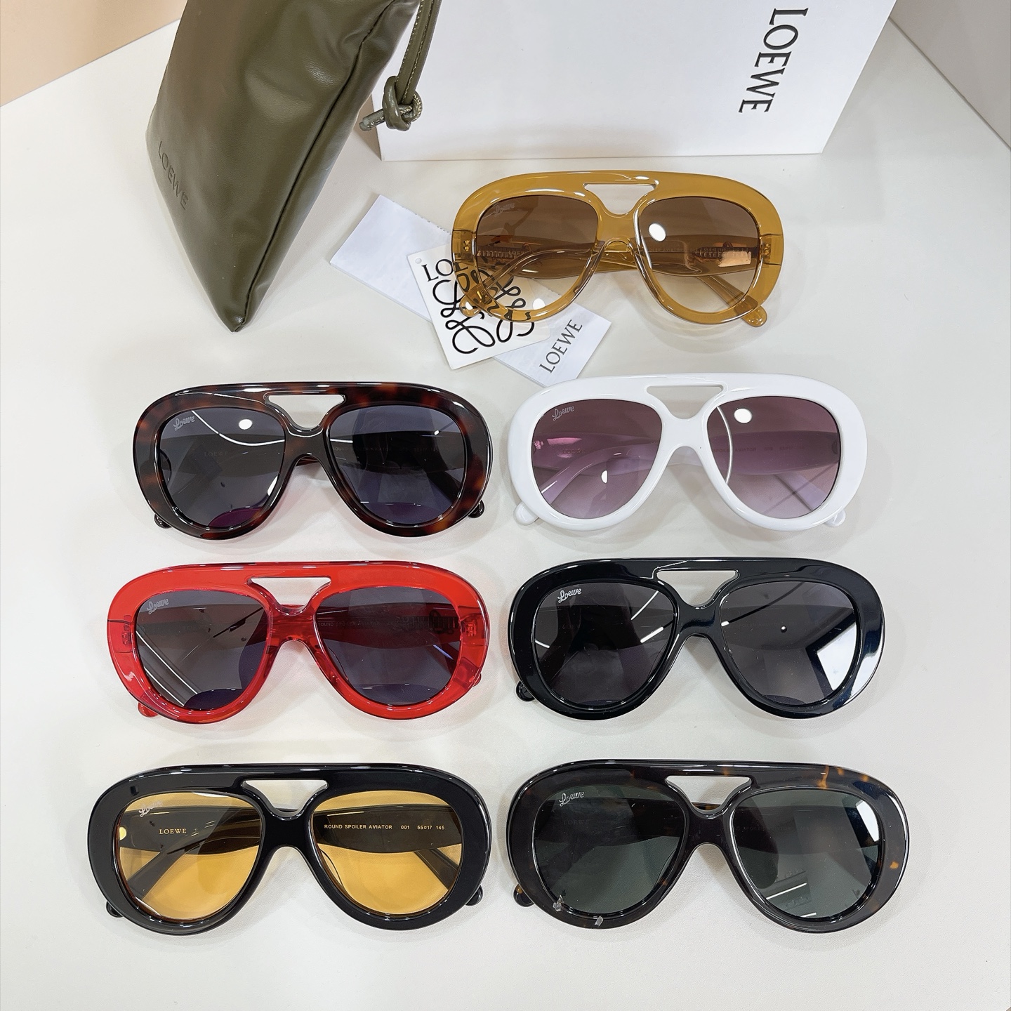 LOEWE🌟🌟🌟MODEL：ROUND S🆕 POLIER AVIATOR🌟🌟🌟SIZE：55口17-145🌟🌟🌟🆕 