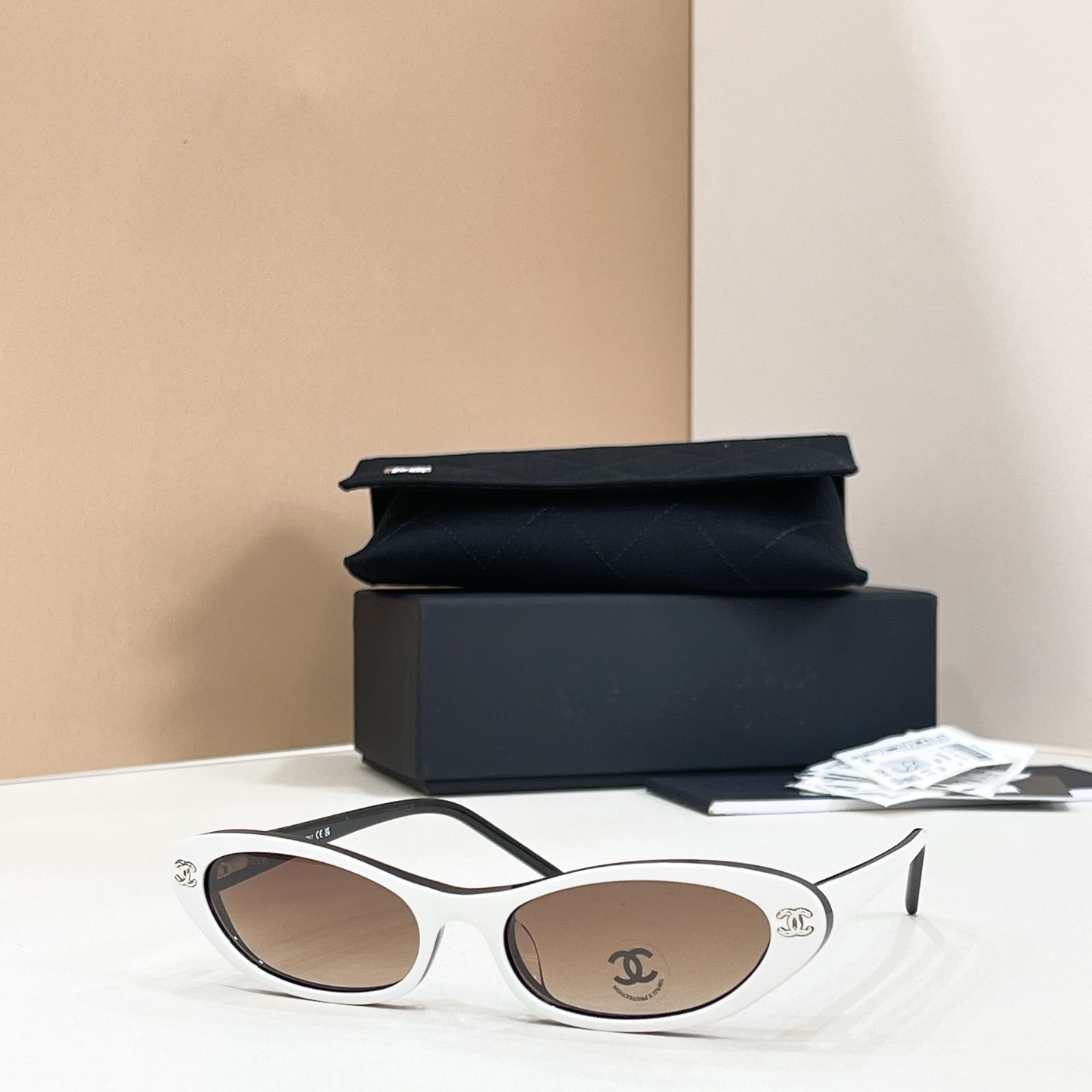 Chanel Sunglasses Acetate Cat Eye White