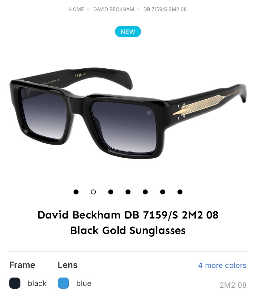 DAVID BECKHA* MODEL：DB 7159/S SIZE：53口20-140