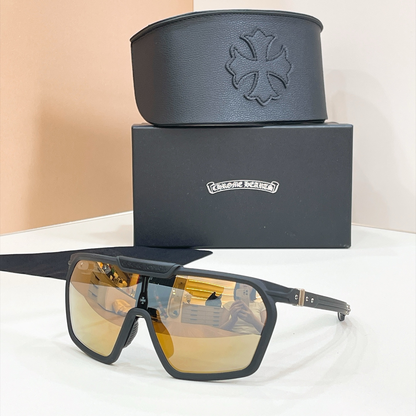 Chrome Hearts Sunglasses Acetate Square Black Frame