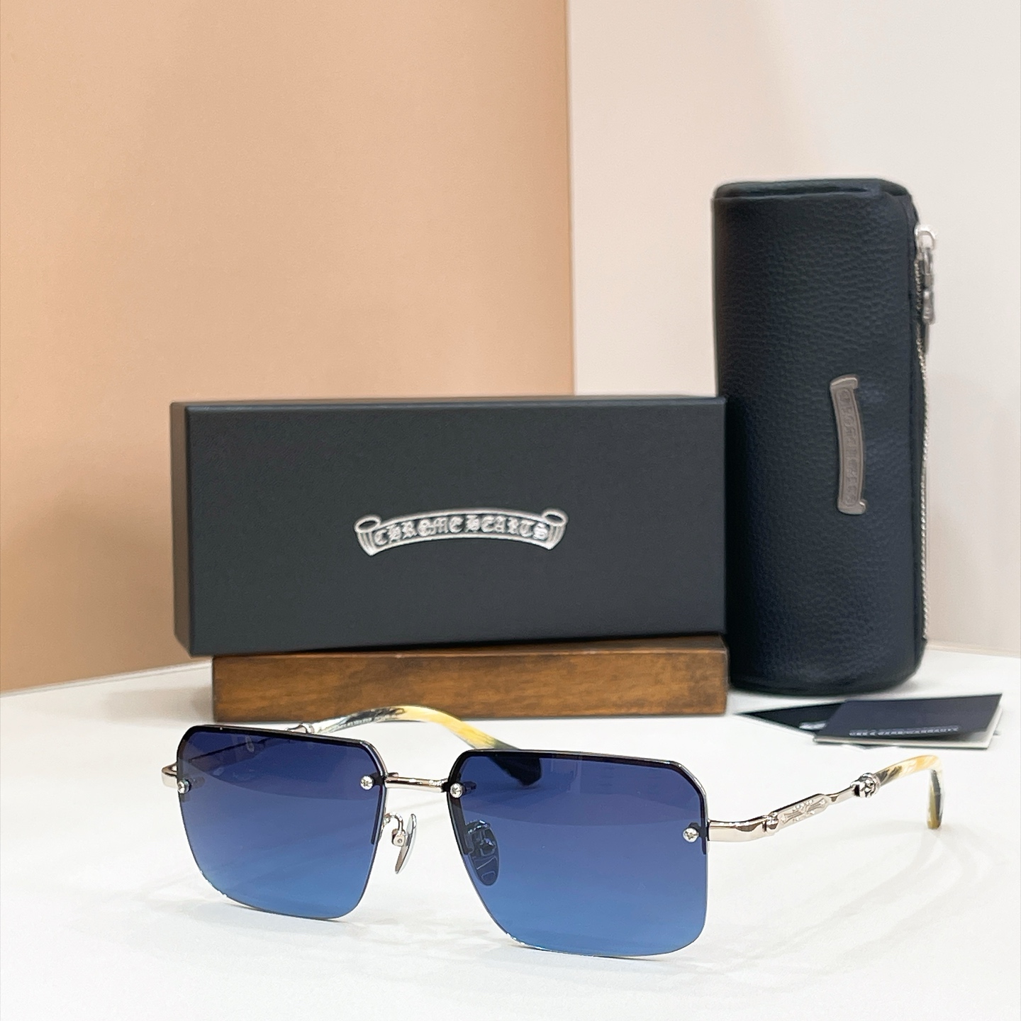 Chrome Hearts Sunglasses Metal Rimless Square