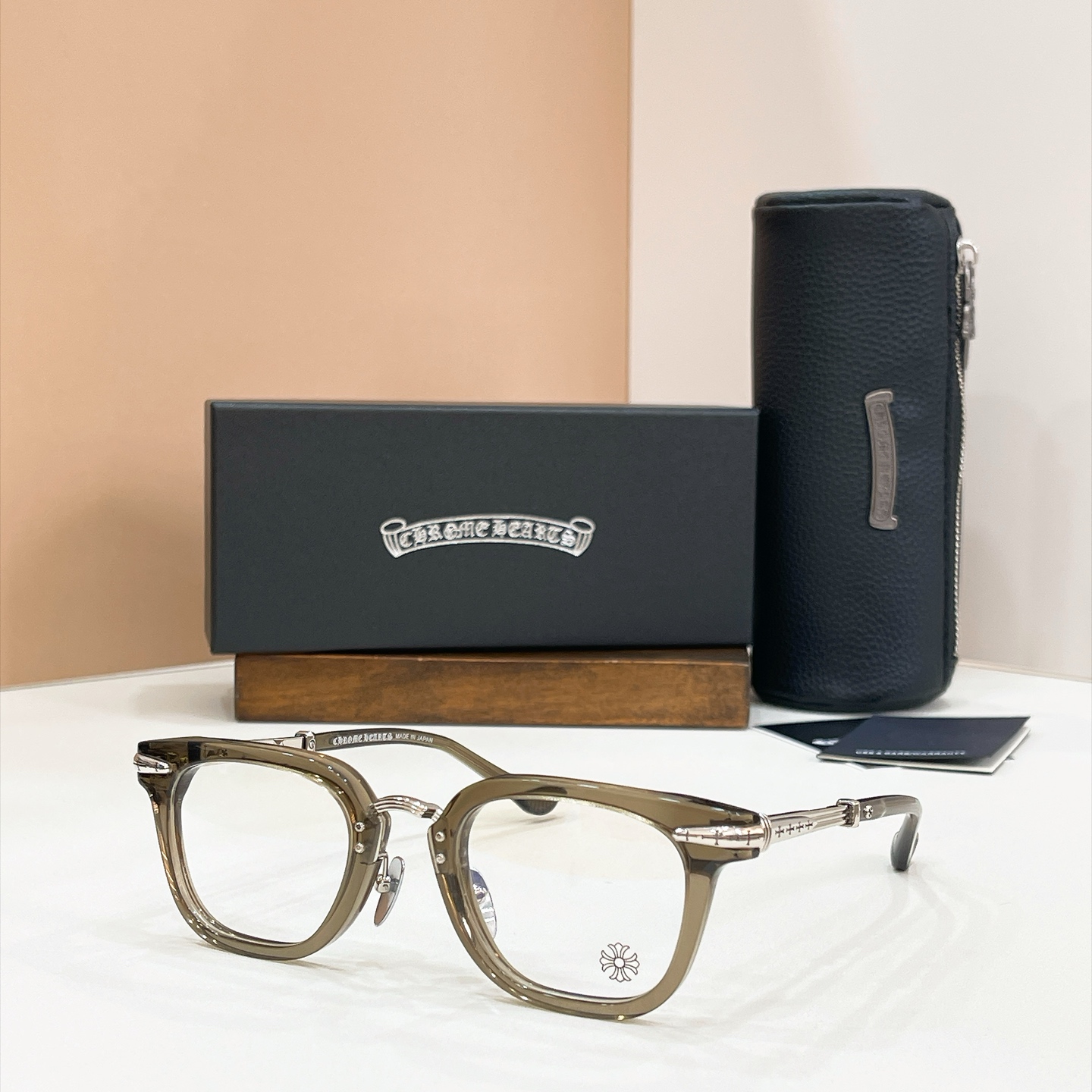 Chrome Hearts Acetate Titanium Square-Round Frame Glasses