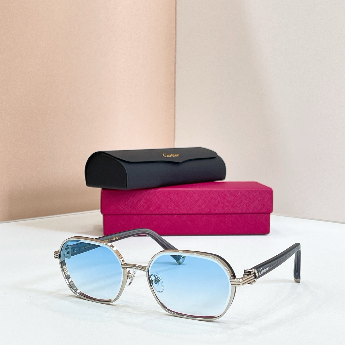Cartier Sunglasses Metal Polygon Frame