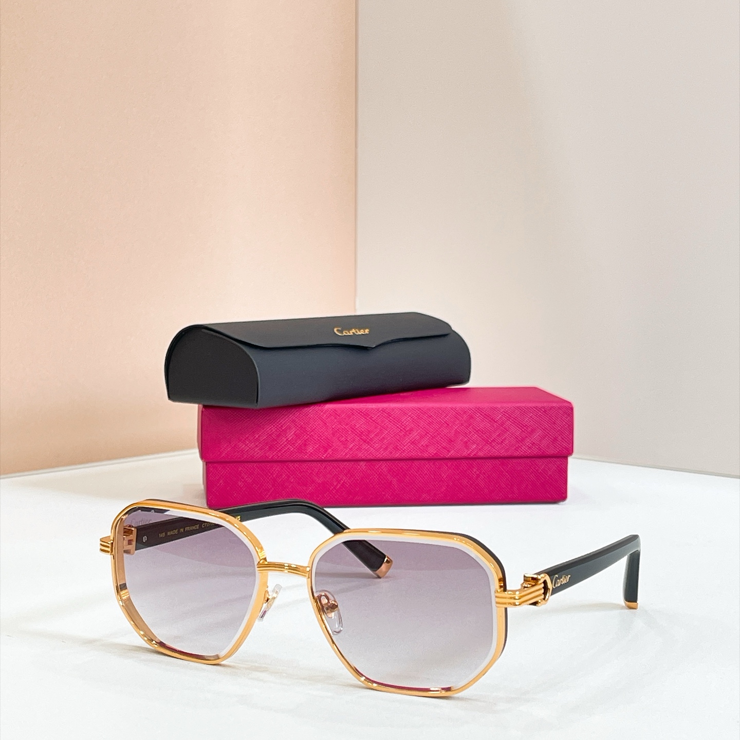 Cartier Sunglasses Metal Geometric Frame