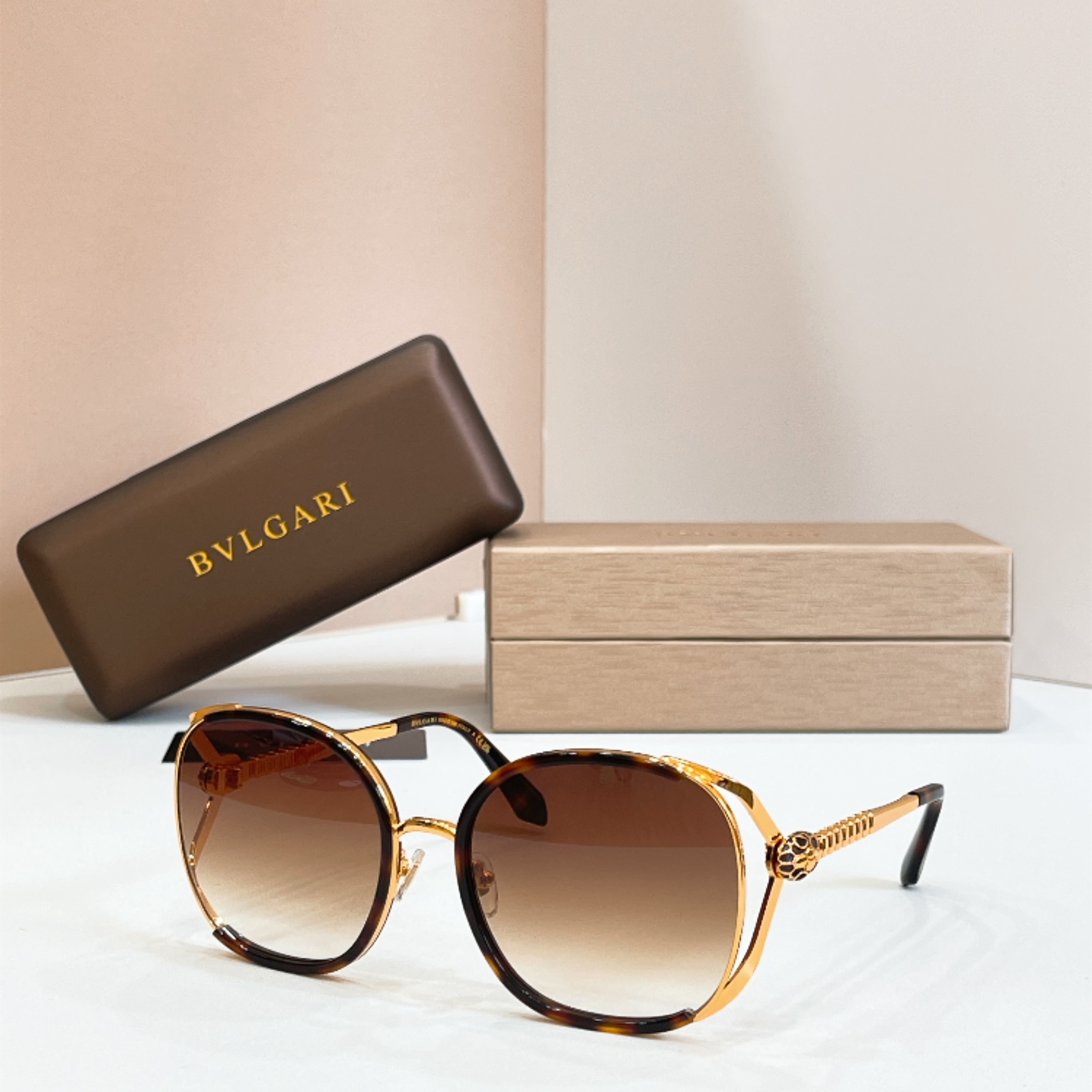 BVLGARI Sunglasses Metal Acetate Geometric