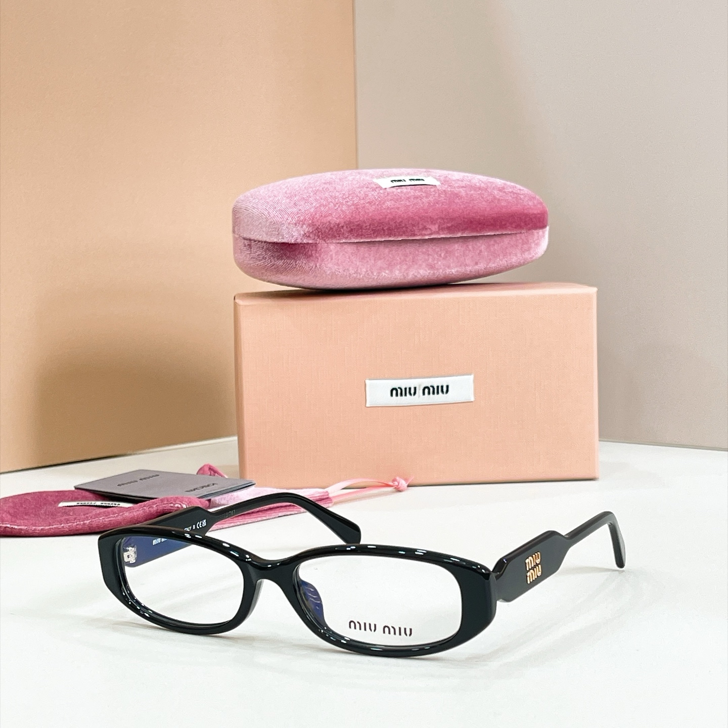 MIUMIU Sunglasses Acetate Rectangular Black