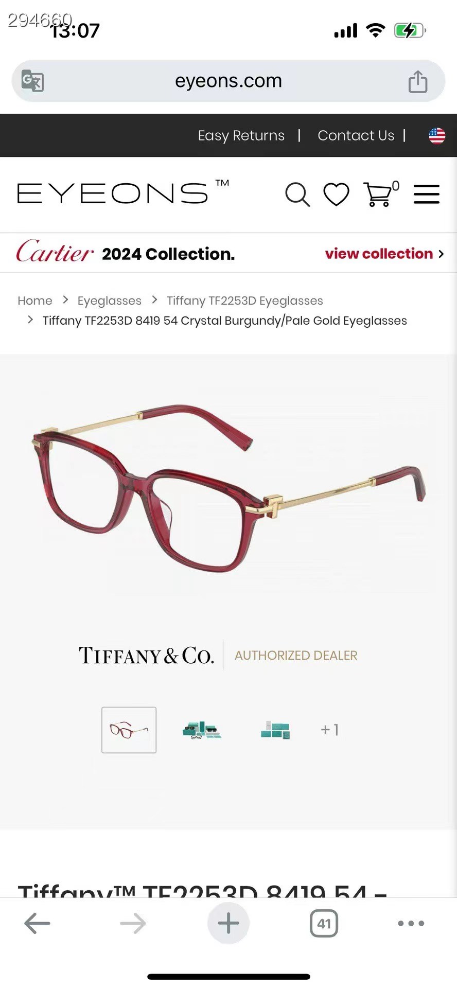 TIFFANY&Co.✨✨✨MODEL：TF 2253D  ✨✨✨ SIZE：54口17-145 ✨✨✨高版本～～