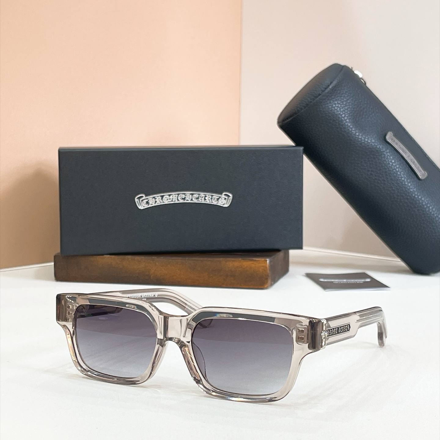 Chrome Hearts Sunglasses Acetate Square Temple Engraving