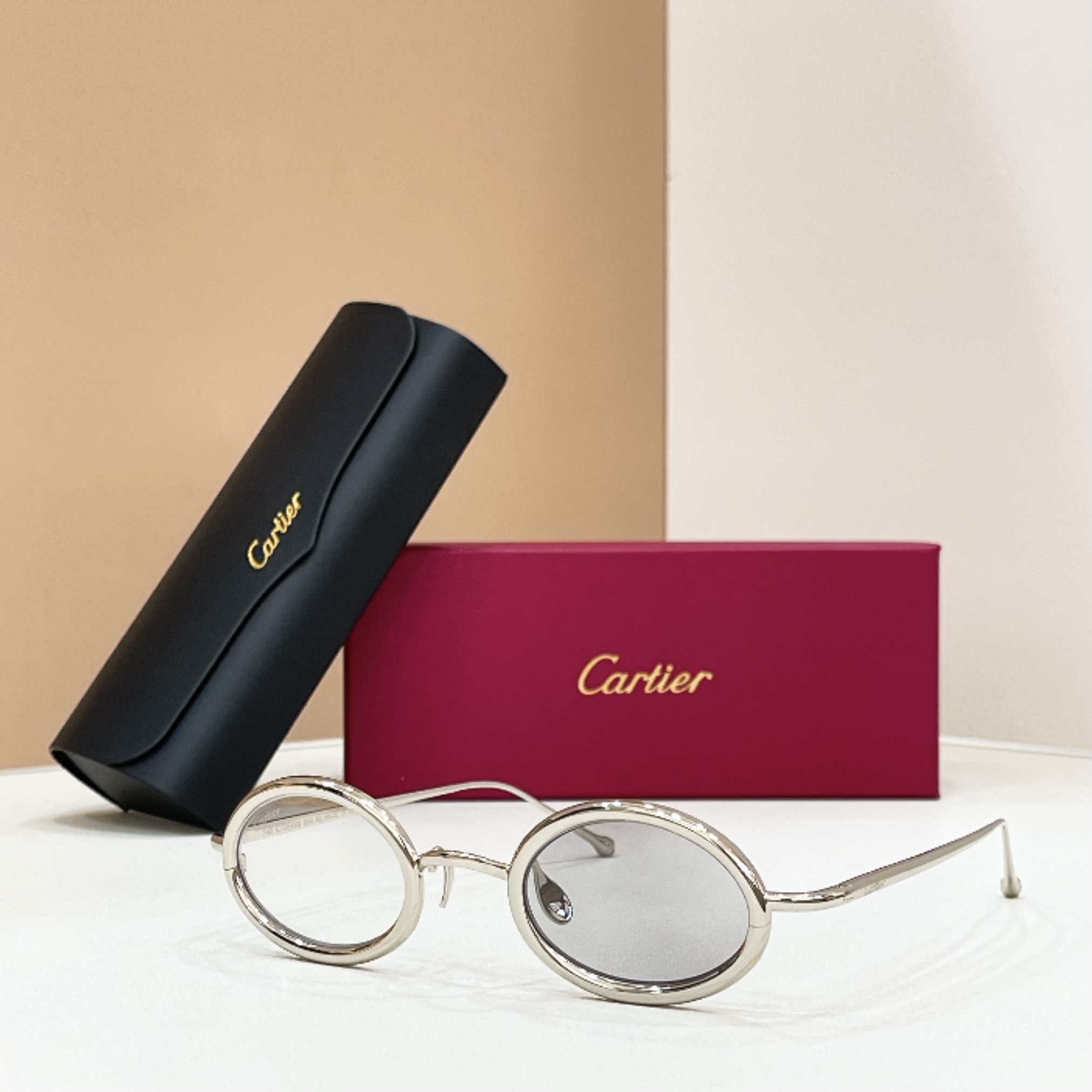 Cartier CT0649S Metal Oval Sunglasses