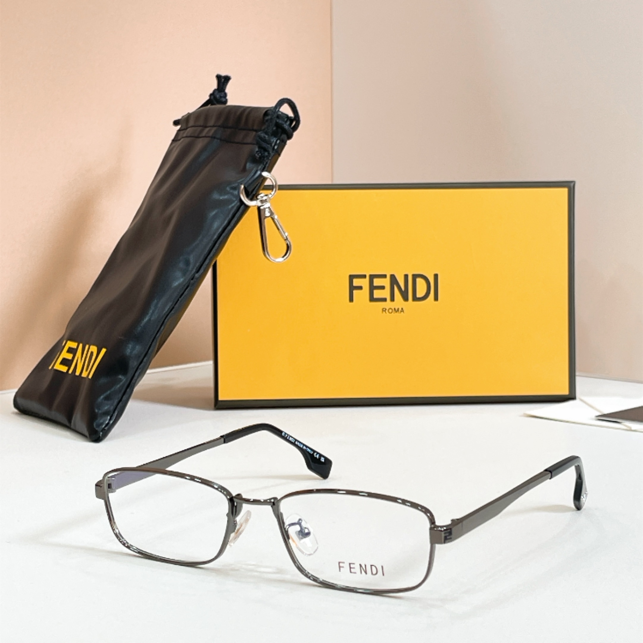 FENDI Eyewear Metal Rectangular Full Rim