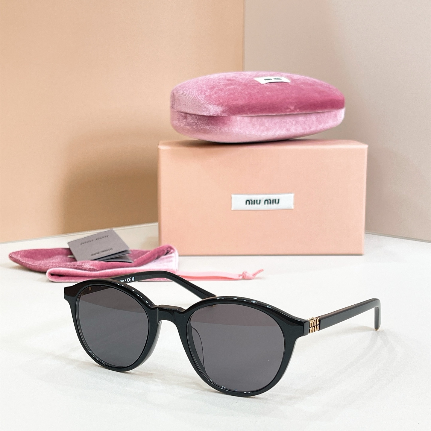 MIUMIU Sunglasses Acetate Round Frame MU 02W