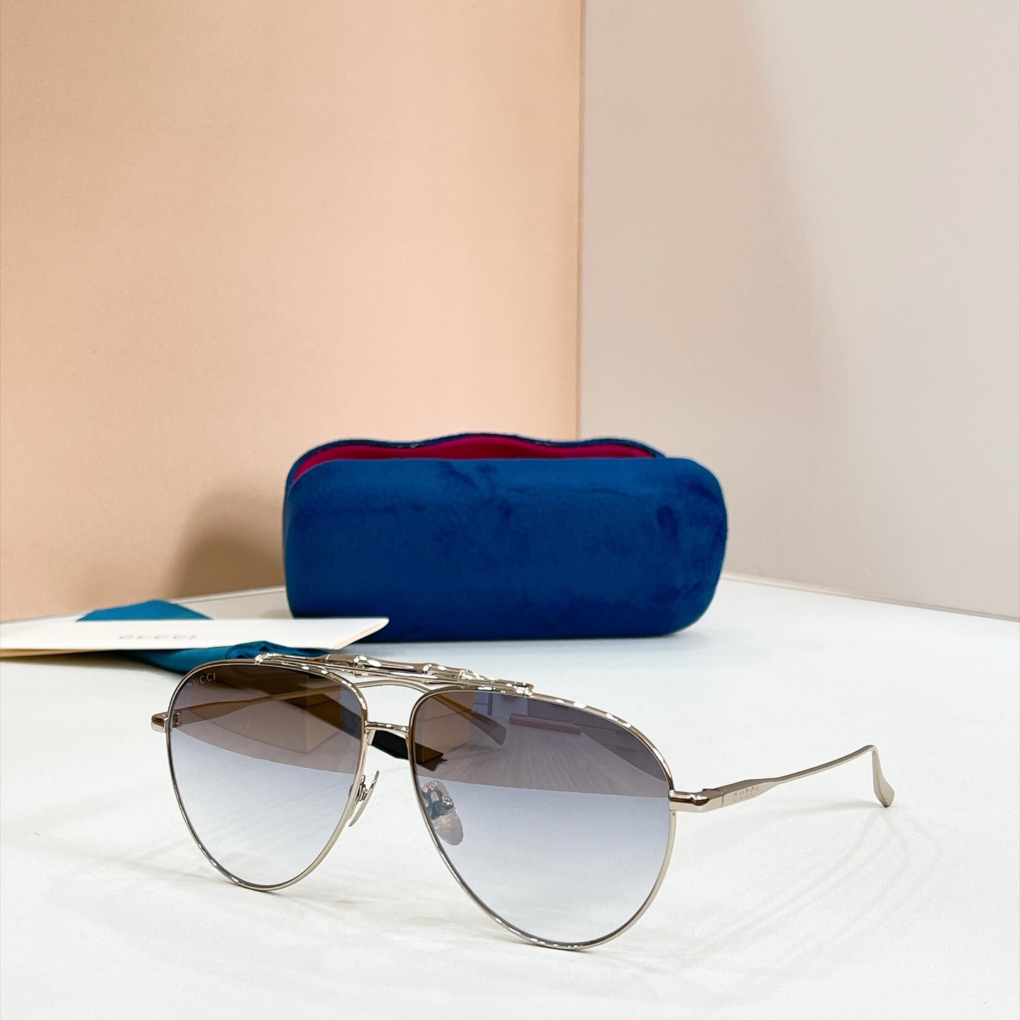 GUCCI Sunglasses Metal Aviator