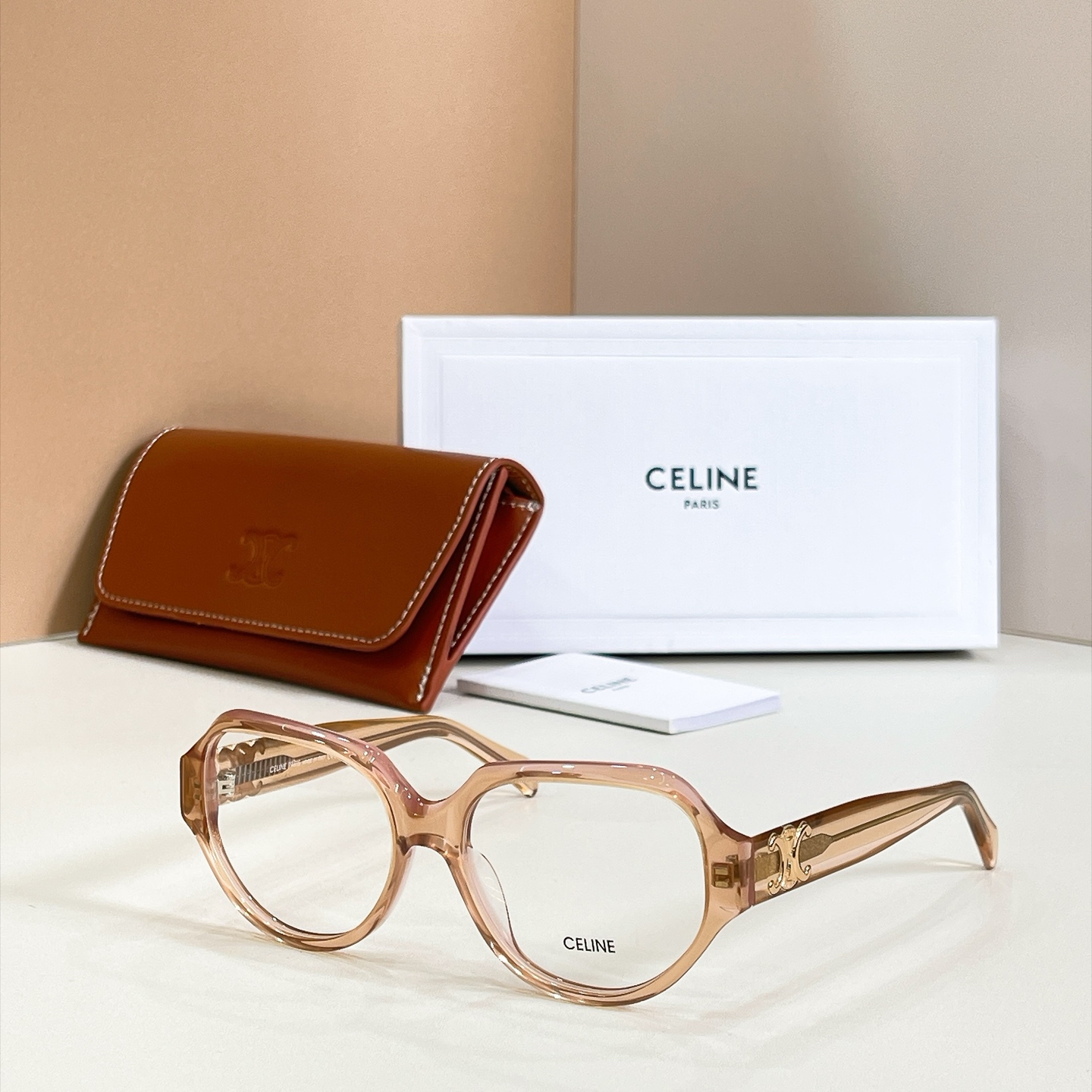 CELINE Eyewear CL50165L Acetate Transparent Round Frame