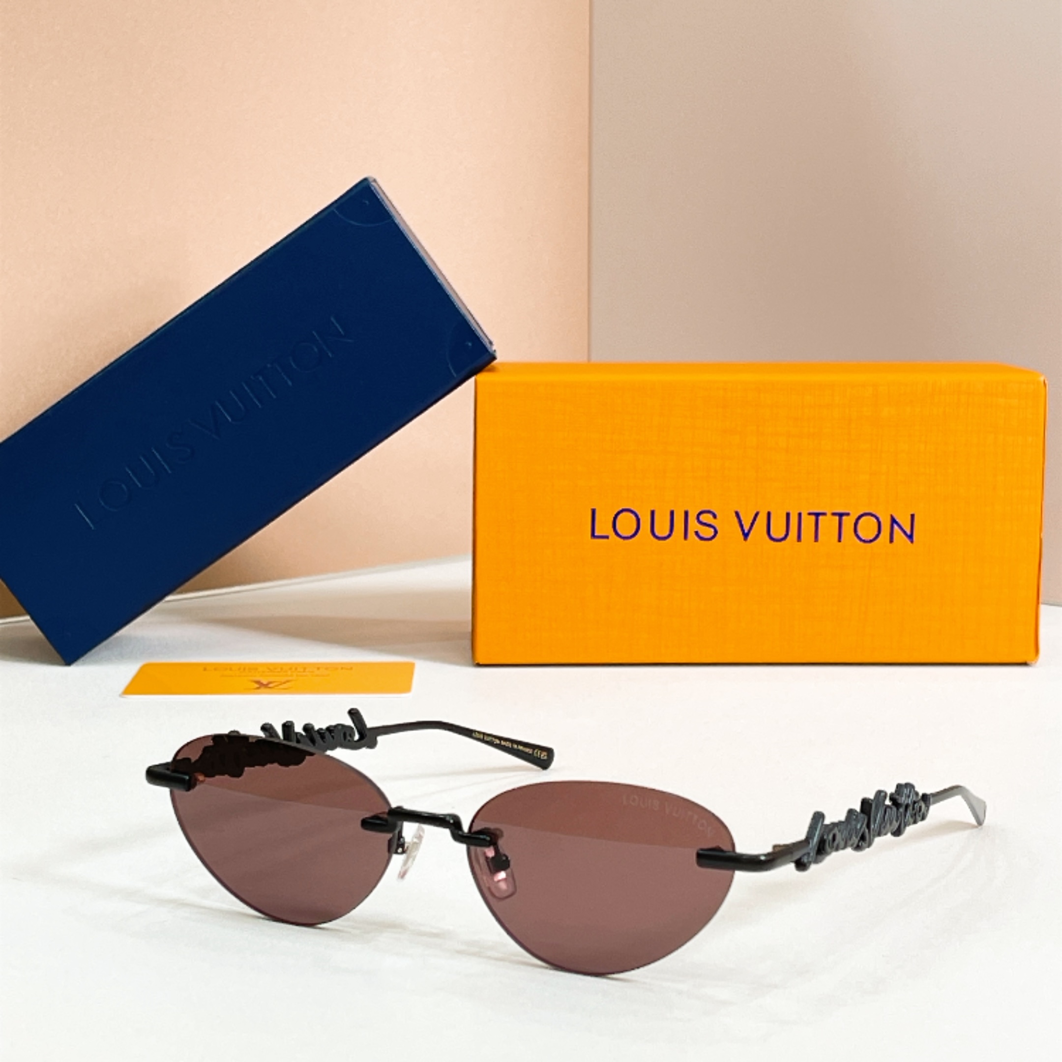LOUIS VUITTON Sunglasses Metal Rimless Round