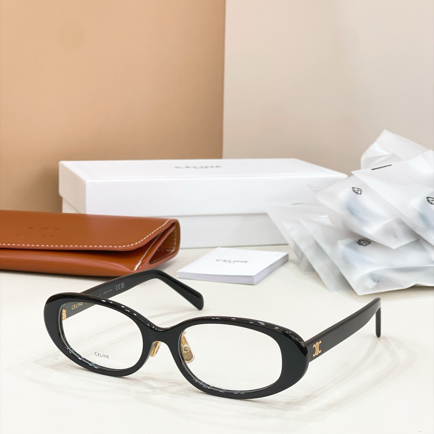 CELINE Eyewear CL50180F Acetate Oval Black