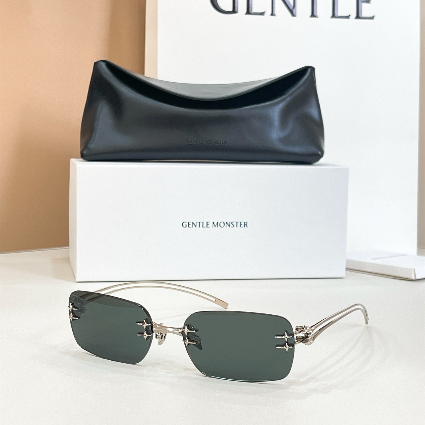 GENTLE MONSTER Sunglasses Metal Rimless Rectangular