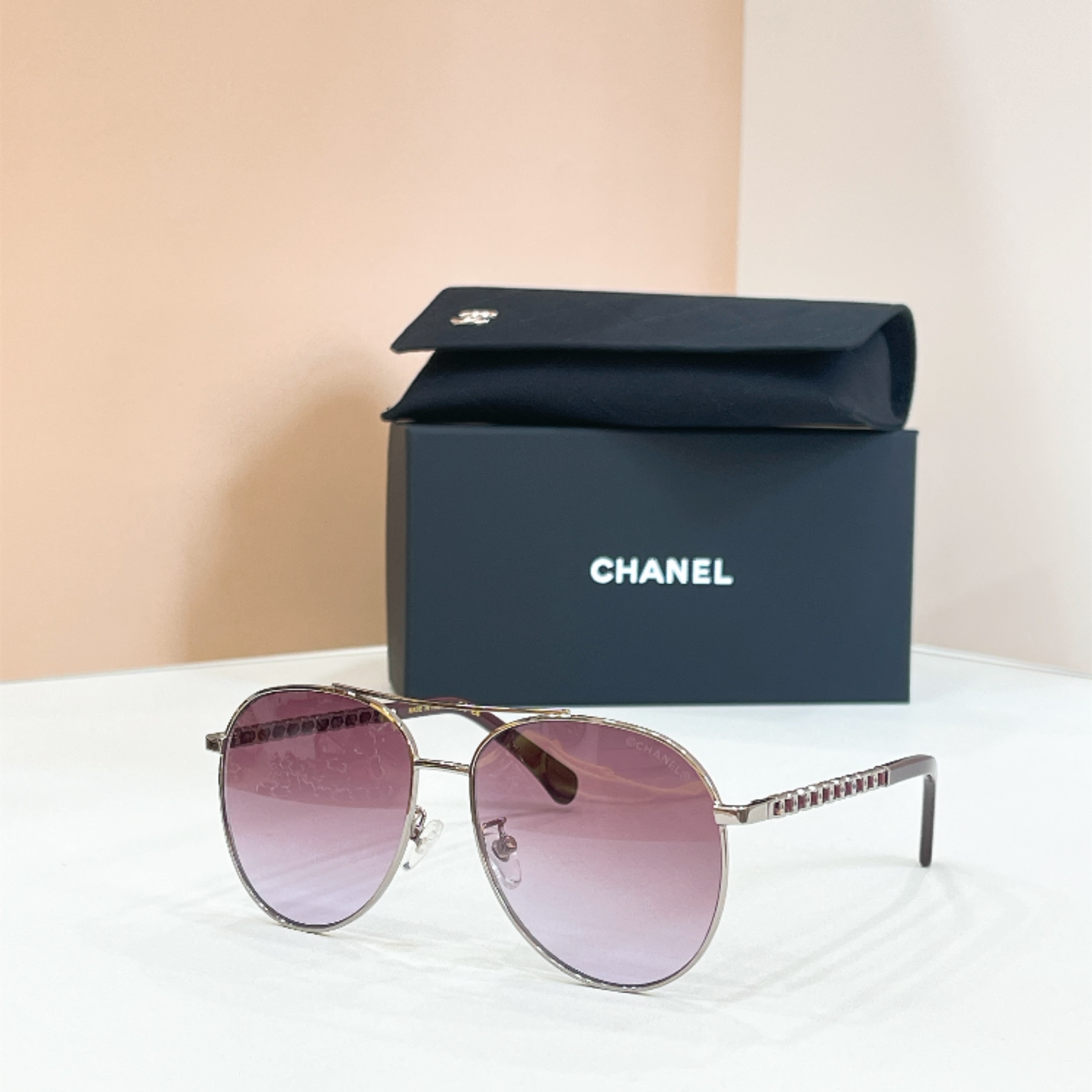 Chanel Sunglasses Metal Round Frame Gradient