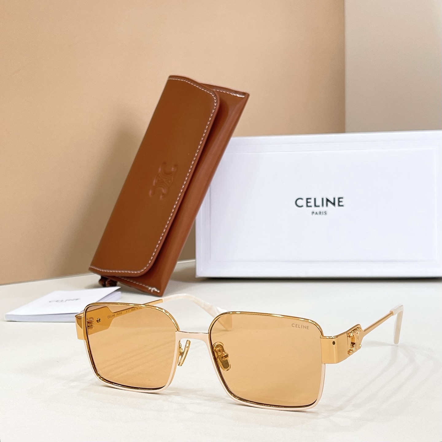 CELINE Sunglasses Metal Square Frame