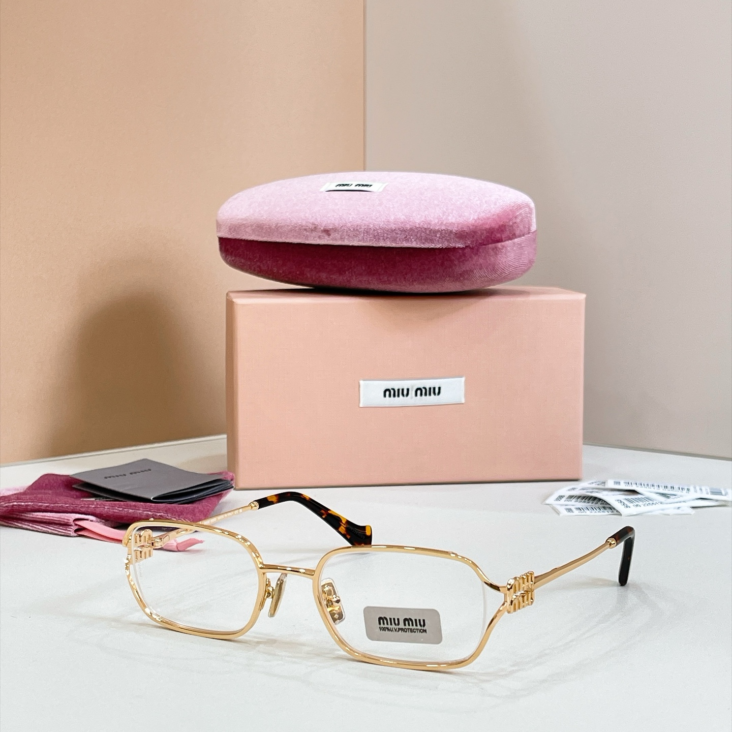 MIUMIU Metal Optical Glasses Geometric Frame