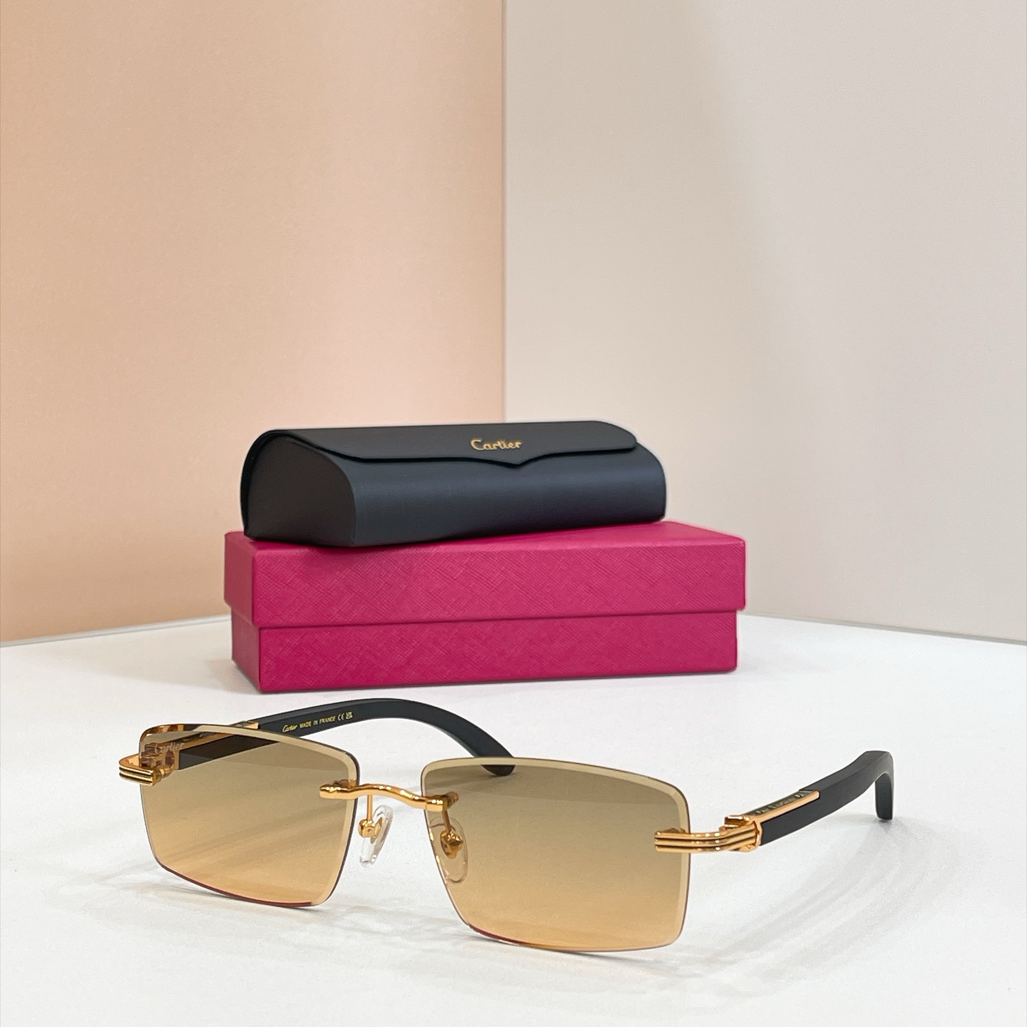 Cartier Rimless Sunglasses Metal Black