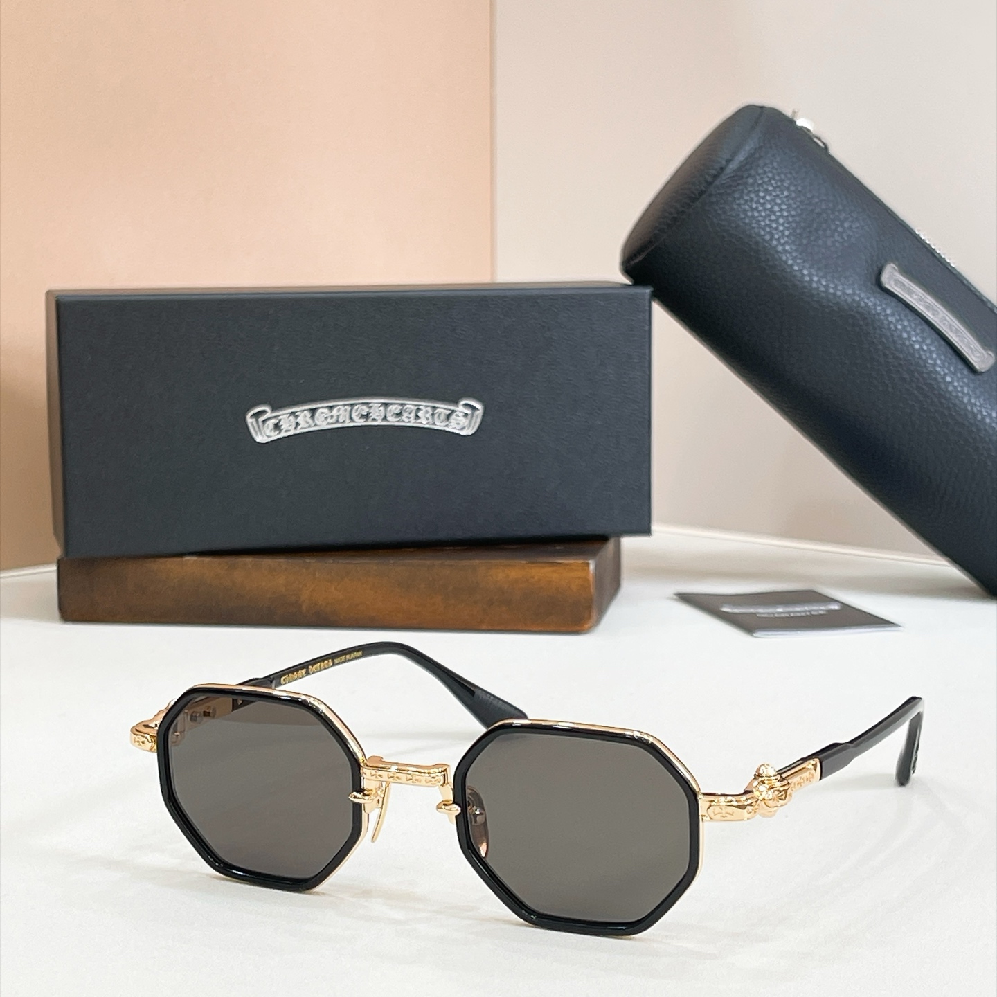 Chrome Hearts TATTERS Acetate Metal Polygon Sunglasses