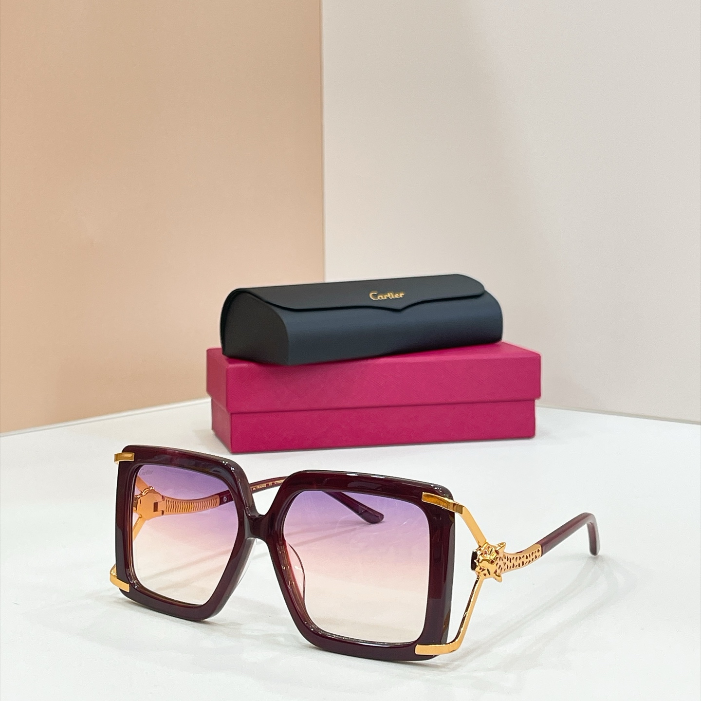 Cartier Sunglasses Acetate Square Metal