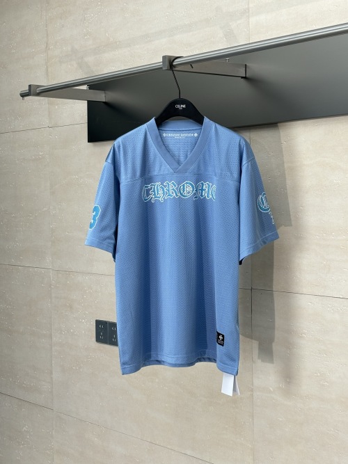 Chrome Hearts 25SS Mesh Glitter Blue Ice Hockey Jersey Short Sleeve 1 Chrome Hearts 25SS Mesh Glitter Blue Ice Hockey Jersey Short Sleeve
