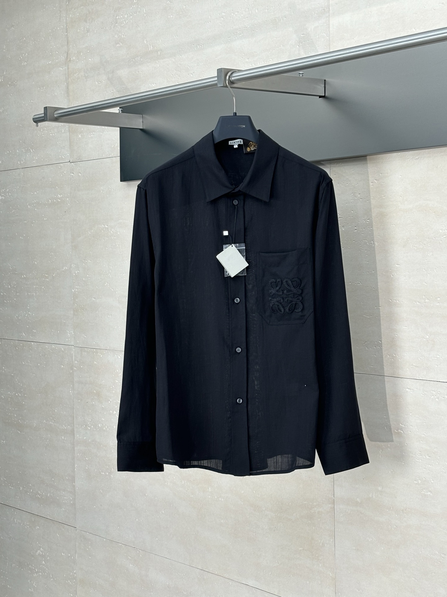 🅿️270 Loewe*/罗意威 25 Nueva camisa de manga larga de lino bordada. Fusión de viscosa y lino mediante tecnología de hilad…